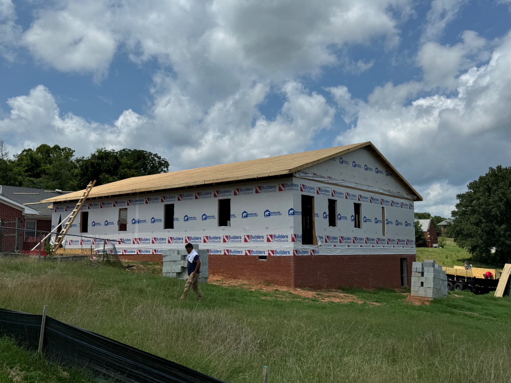 Addition wrapped and dried in during exterior construction