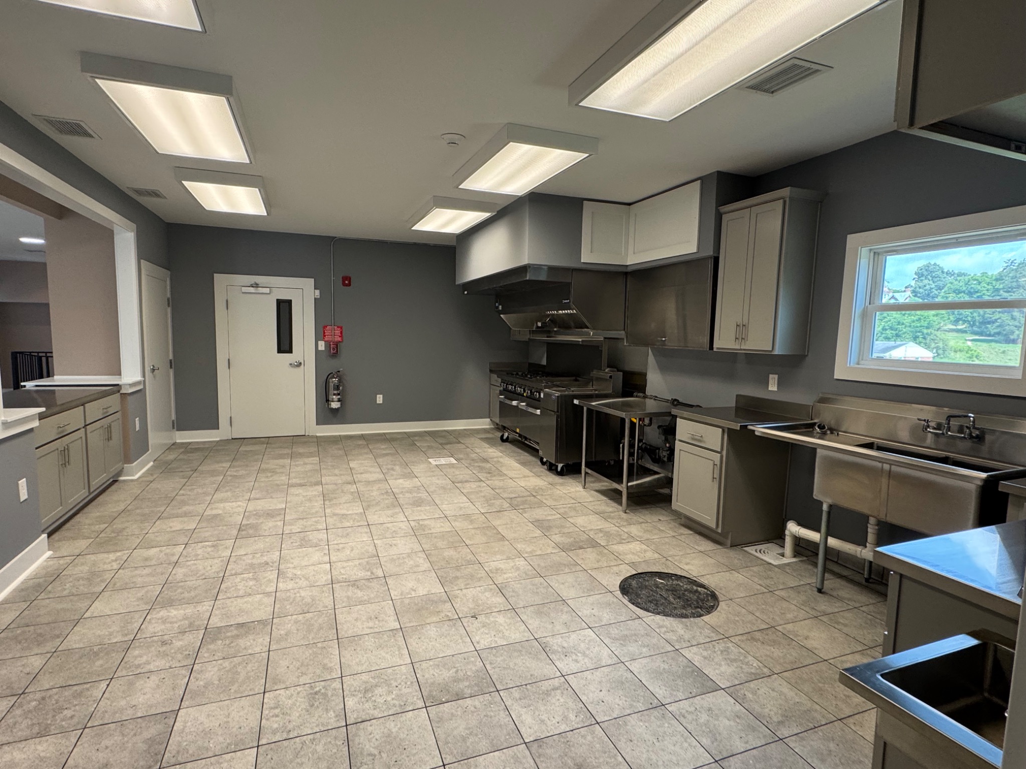 Alternate view of the completed commercial kitchen