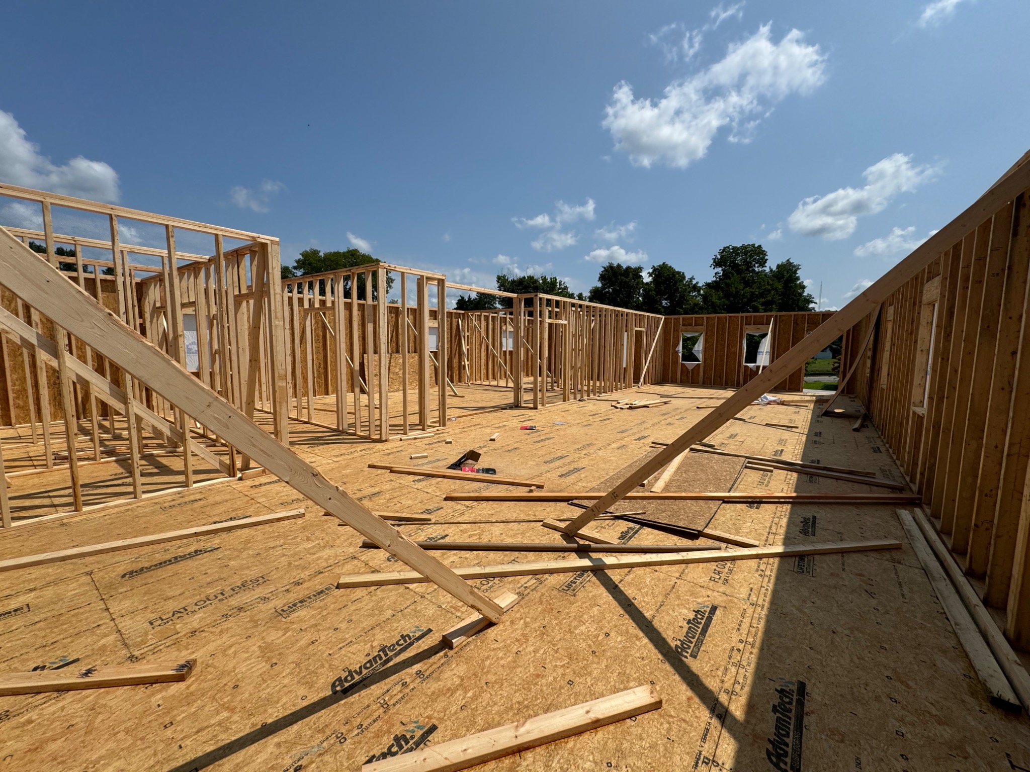 Wood wall framing for the addition