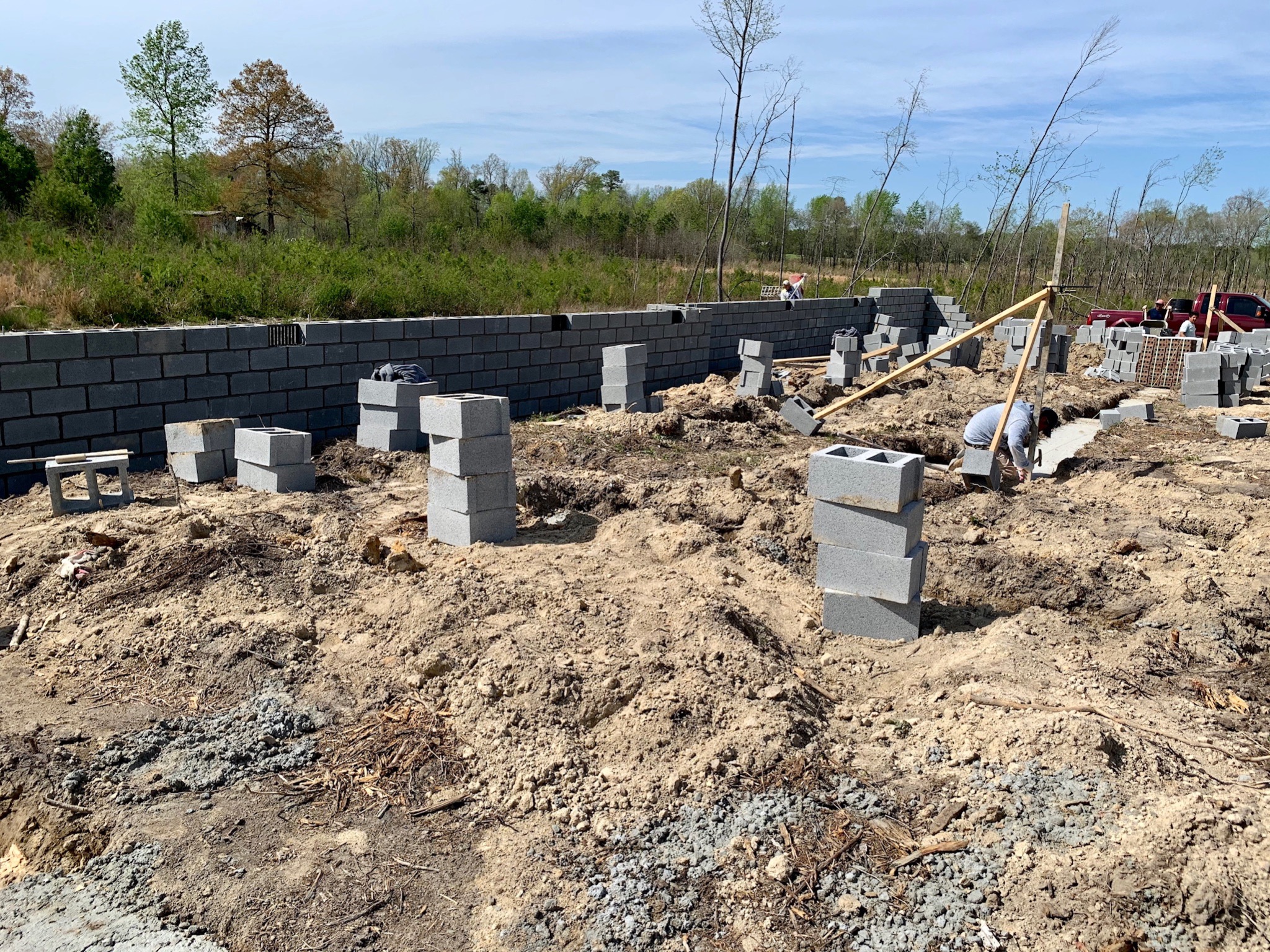 CMU foundation construction