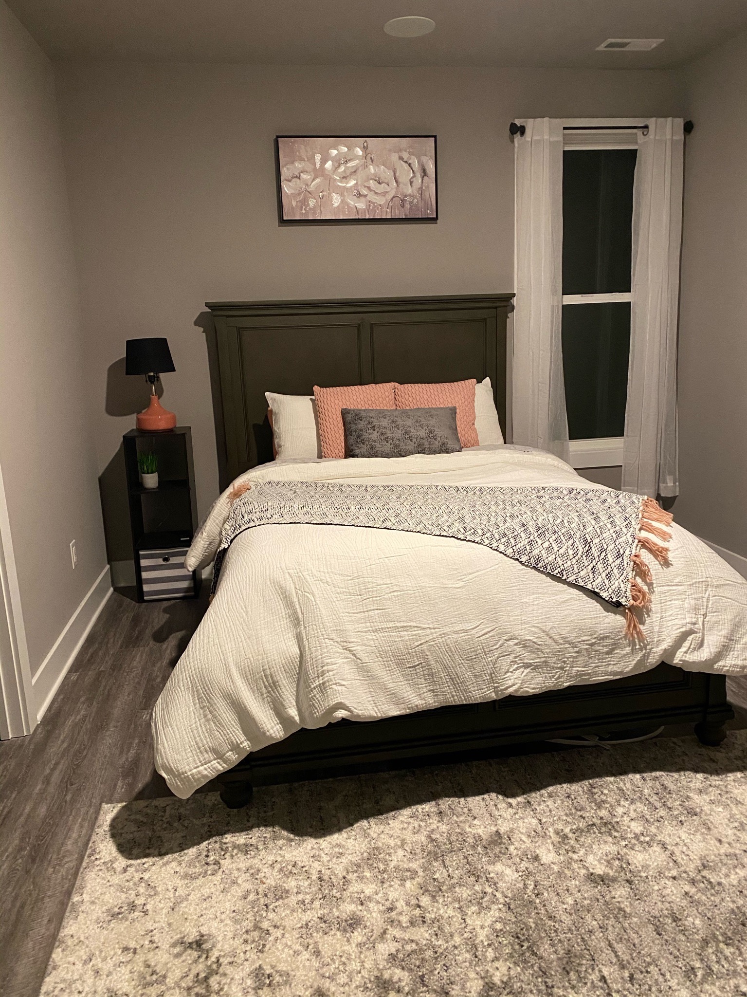 Finished guest bedroom in the custom ranch home