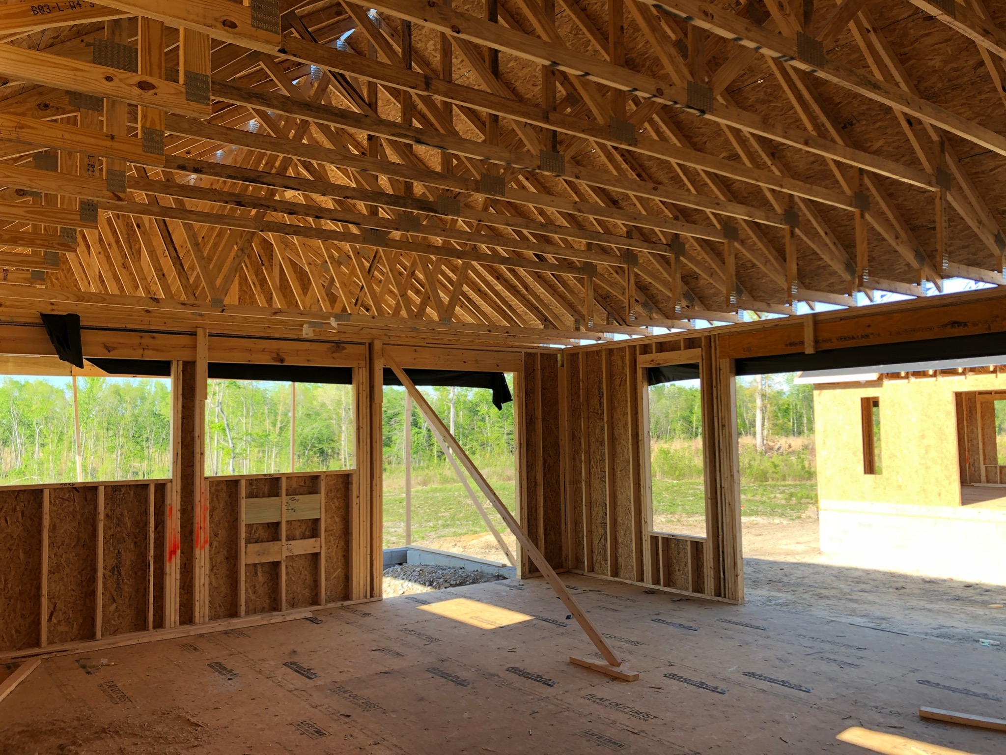 Interior framing in custom home