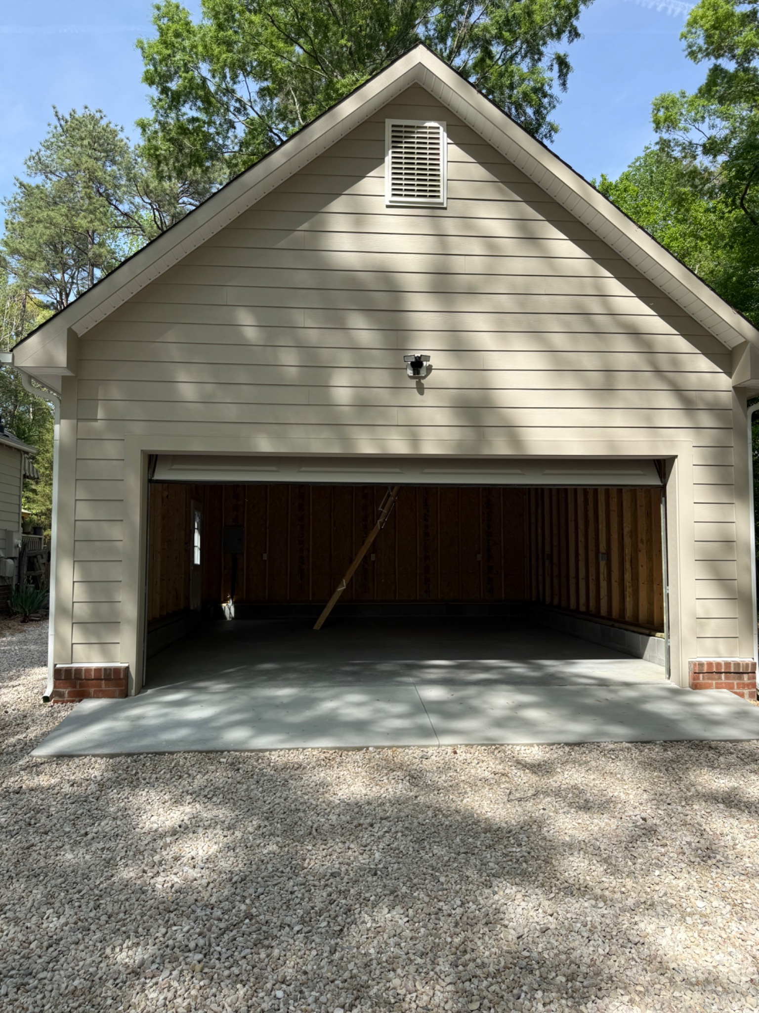 Concrete garage slab and apron after placement