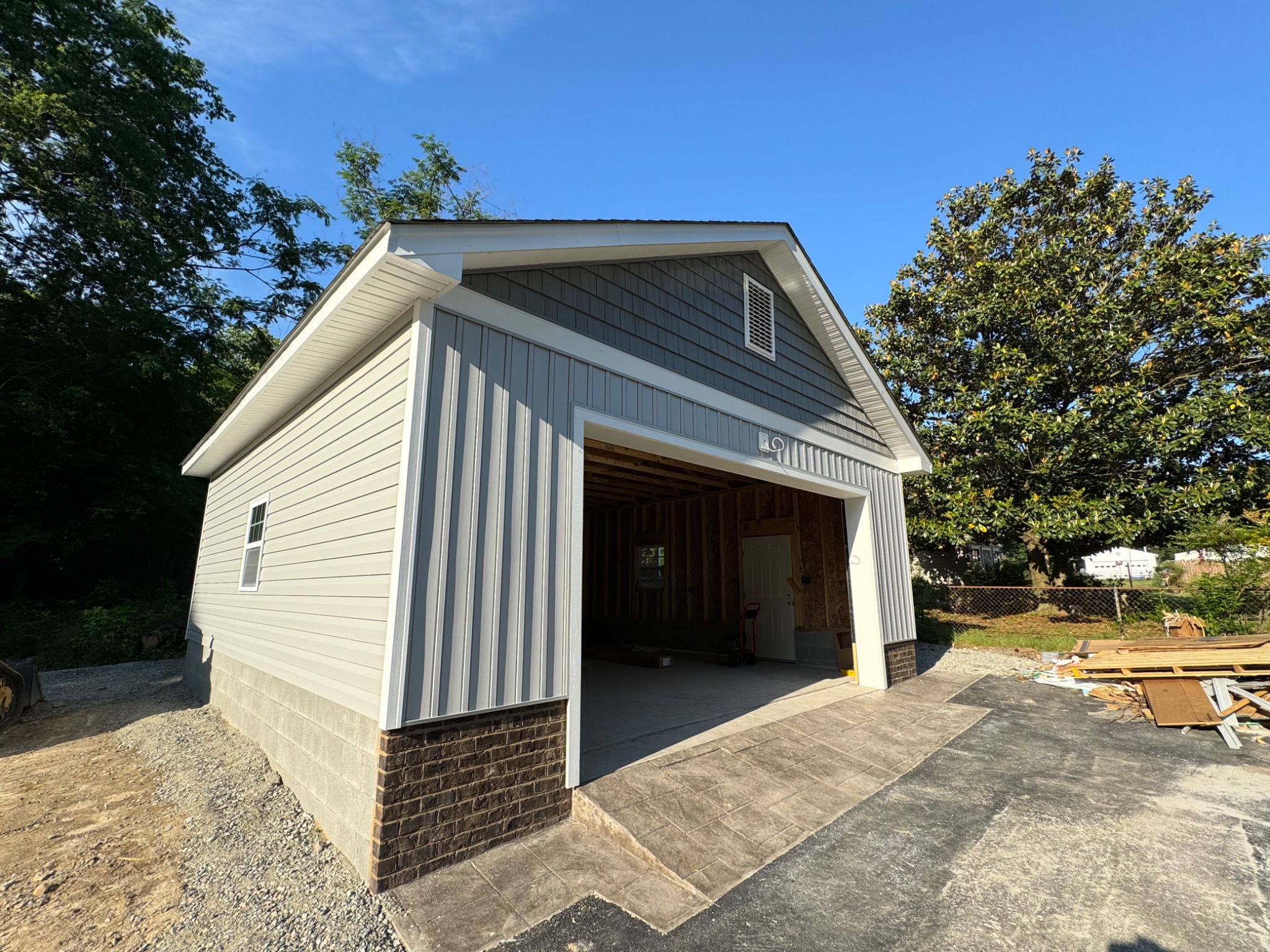 Completed 440 square foot detached garage